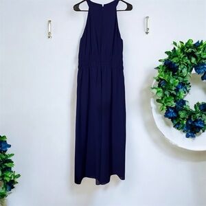Elegant Navy Blue Sleeveless Dress